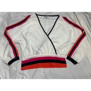 Y2K bebe Off Shoulder Striped Top SZ SM